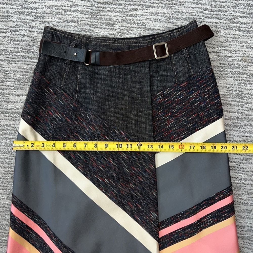 Asymmetrical Women's Skirt in Black, Pink, and Tan - Picture 12 of 16